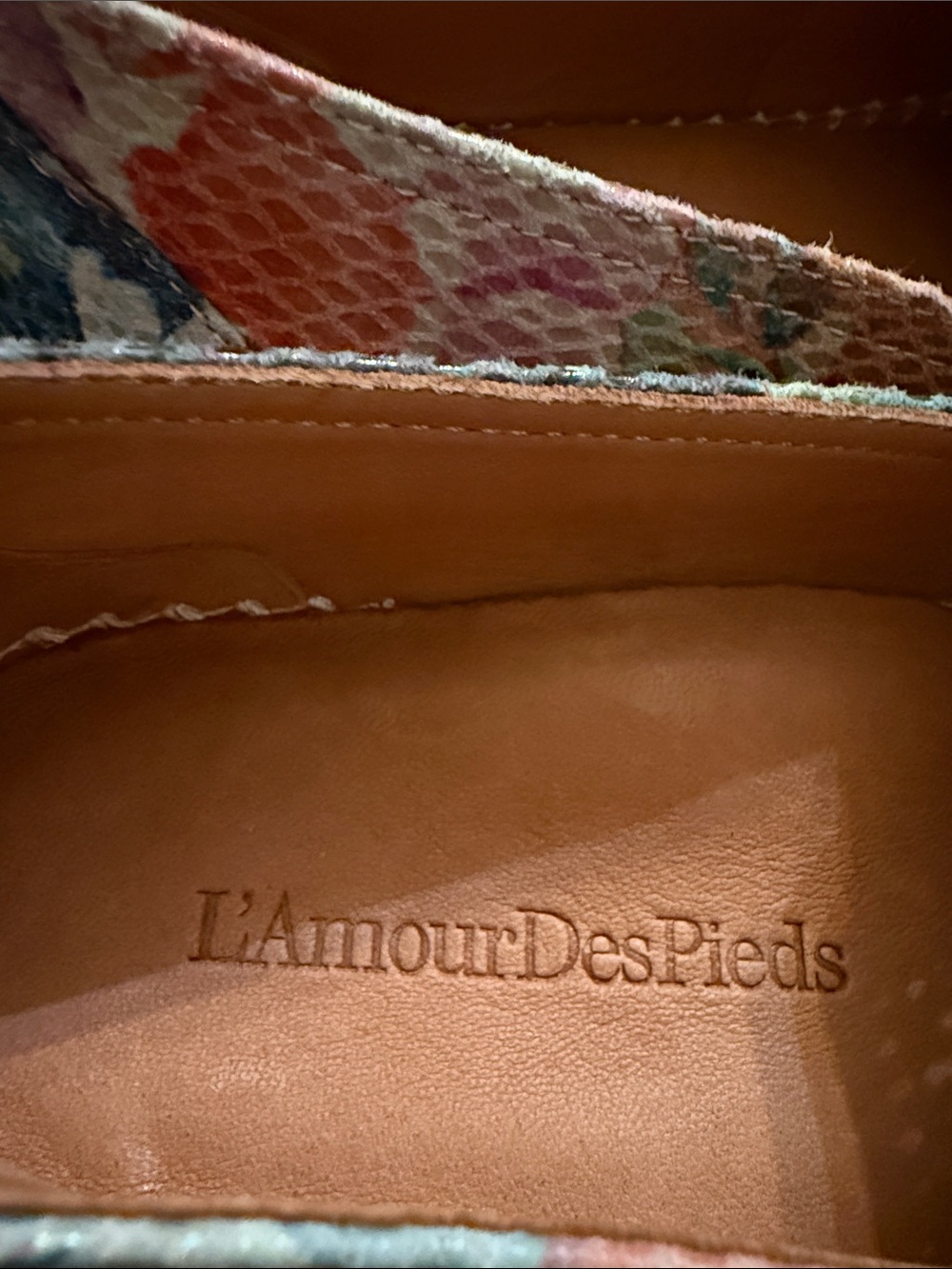 L'Amour Des Pieds Stazzema Slipon Floral Print Leather Shoe Size 10 - Picture 10 of 12